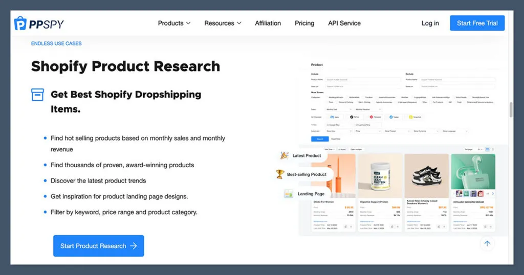 PPSPY – 一款利用人工智能“监控”Shopify 和 TikTok 广告的工具。